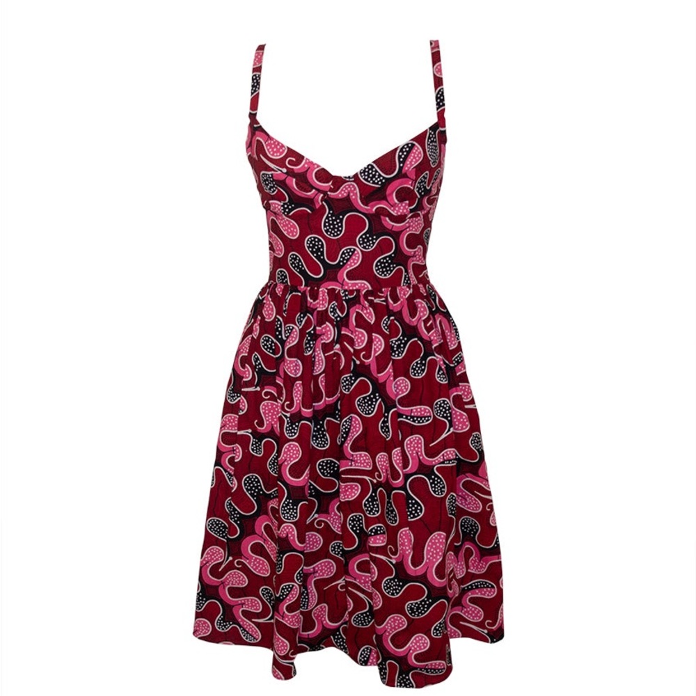 Royal Jelly Harlem Angeline Midi Dress in Scarlet Kamo